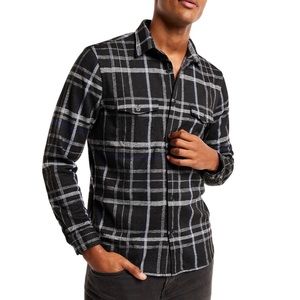 BLDWN Guetes Regular Fit Plaid Button-Up Men Flannel Over-shirt